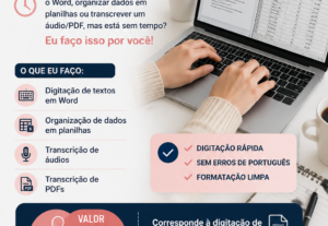 Eu vou fazer Digitação e Transcrição Profissional