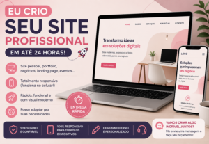 Eu vou criar um site profissional para você em 24 horas
