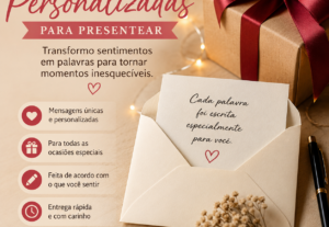 Eu vou criar uma mensagem de presente personalizada