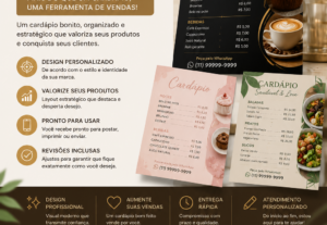 Eu vou criar um cardápio profissional para você vender mais.