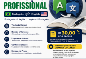 Eu vou traduzir seus textos do Português ⇄ Inglês