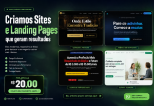 Eu vou criar sites e landing pages que geram resultados.