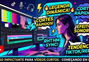 Eu vou editar seus vídeos para Reels, TikTok ou Shorts