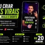 Eu vou criar cortes virais para tik tok, reels e shorts