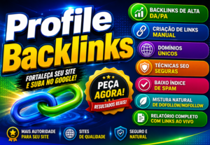 Eu vou criar 50 backlinks de perfis de alta qualidade