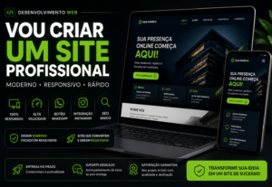 Eu vou criar um site profissional, moderno e responsivo