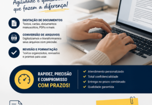 Eu vou Digitar ou traduzir seus textos com excelência