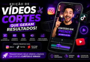 Eu vou criar cortes virais para Reels, TikTok e Shorts.