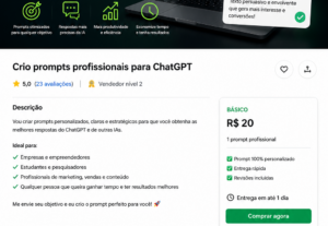 Eu vou Criar prompts profissionais e personalizados para ias