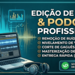 Eu vou editar o áudio do seu podcast e remover ruídos.