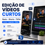 Eu vou editar vídeos curtos: cortes, legendas, voz de ia...