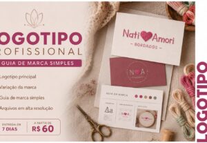 Eu vou criar um logotipo profissional com guia de marca
