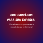 Eu vou fazer o seu cardápio de até 3 pág.