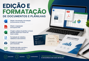 Eu vou fazer Edição e formatação de Documentos Word e PDF
