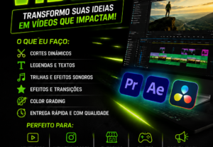 Eu vou editar vídeos profissionais para redes sociais
