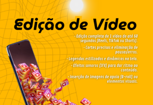 Eu vou editar um vídeo dinâmico pra você de até 1 minuto.