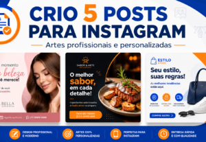 Eu vou criar 5 posts profissionais para o seu Instagram