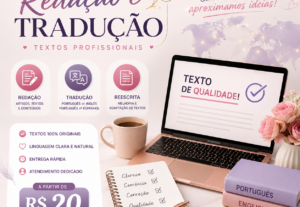 Eu vou escrever e traduzir textos com qualidade e rapidez.
