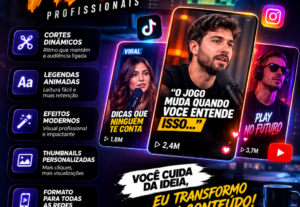 Eu vou fazer cortes do seu vídeo com legenda.