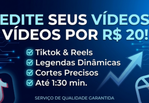 Eu vou editar seu vídeo para TikTok / Meta Ads / Reels