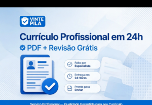 Eu vou fazer Currículo profissional em 24h pronto pra vaga