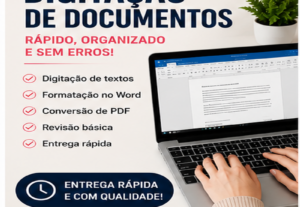 Eu vou digitar, revisar e formatar seus documentos