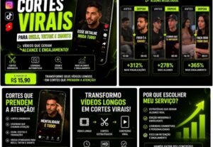 Eu vou Criar cortes de vídeos, alcance e engajamento