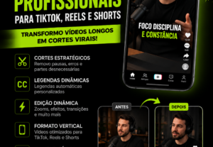 Eu vou Fazer cortes profissionais para TikTok, Reels e Short...