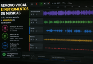 Eu vou Remover Vocais e/ou Instrumentos de Música ou áudios