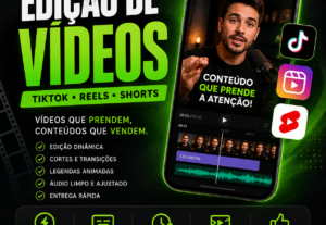 Eu vou Editar seus vídeos para TikTok, Reels e Shorts