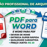 Eu vou Converter seus arquivos em PDF, Word ou Imagem