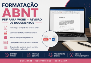 Eu vou Formartar ABNT, PDF para Word e revisão de documentos