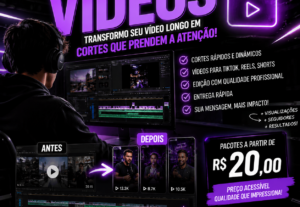 Eu vou fazer cortes para seus vídeos BOMBAR