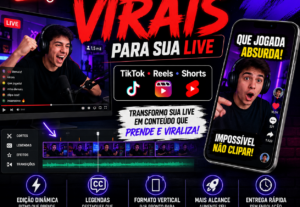 Eu vou Fazer cortes virais da sua live para TikTok, Reels