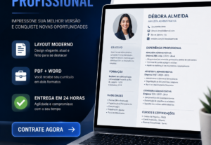 Eu vou fazer Currículo Profissional Moderno e organizado