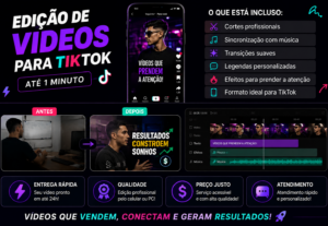 Eu vou editar vídeos de até 1 minuto para TikTok