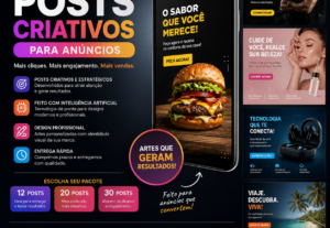 Eu vou Fazer um pacote de posts criativos para anúncio