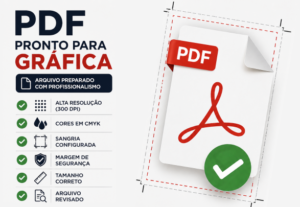 Eu vou transformar sua arte em PDF para gráfica