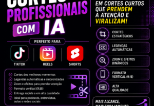 Eu vou Criar cortes virais para Tiktok, Reels e Shorts