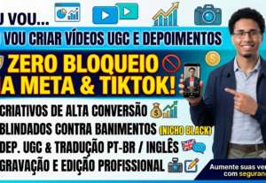 Eu vou criar criativos ugc à prova de bloqueios e ban