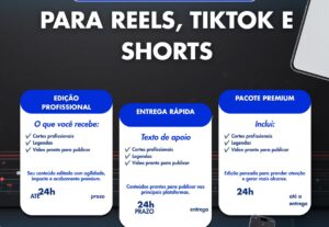 Eu vou editar seu vídeo para Reels, TikTok e Shorts