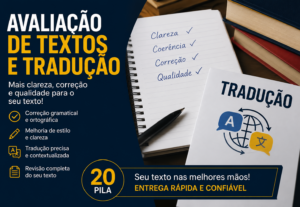 Eu vou fazer Avaliação de Textos e Tradução