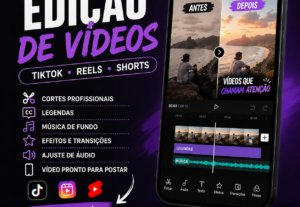 Eu vou editar seu vídeo para TikTok, Reels ou Shorts.