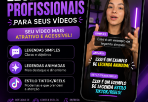 Eu vou criar legendas profissionais para seus vídeos