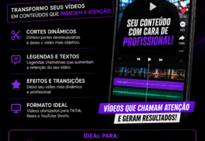 Eu vou editar seus vídeos para TikTok, Reels e YouTube Short...