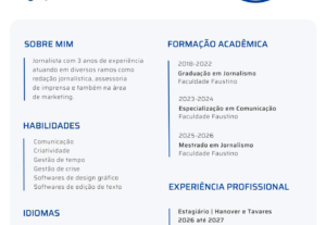 Eu vou fazer seu currículo proffissional