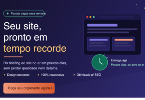 Eu vou fazer seu site em tempo recorde.