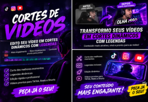Eu vou fazer cortes do seus vídeos e adicionar legenda