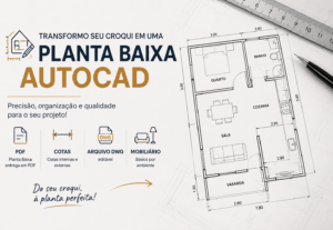 Eu vou transformar seu croqui em uma planta baixa AutoCad