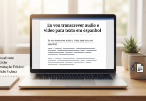 Eu vou transcrever audio e video para texto em espanhol